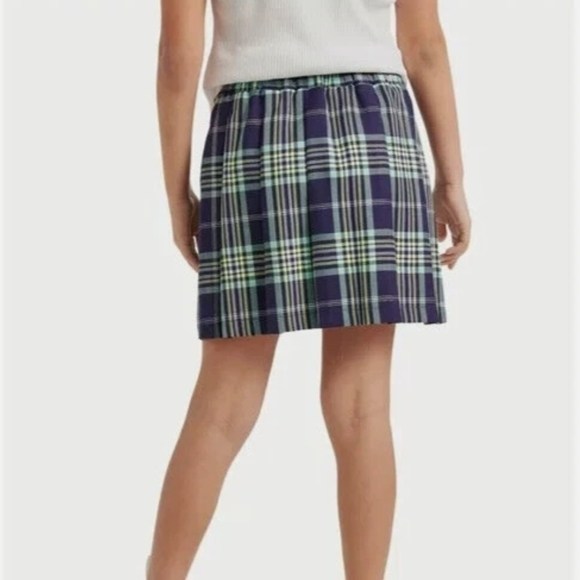 NWOT Justice Navy and Green Plaid Skater Skirt - Picture 2 of 8